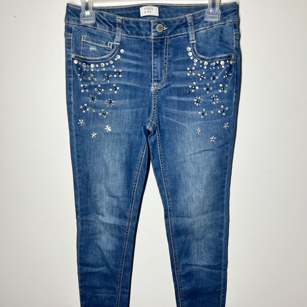 Crown & Ivy Jeweled Jeans